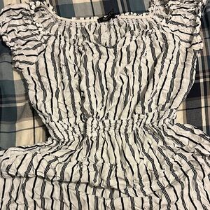 Striped White and Black Dress